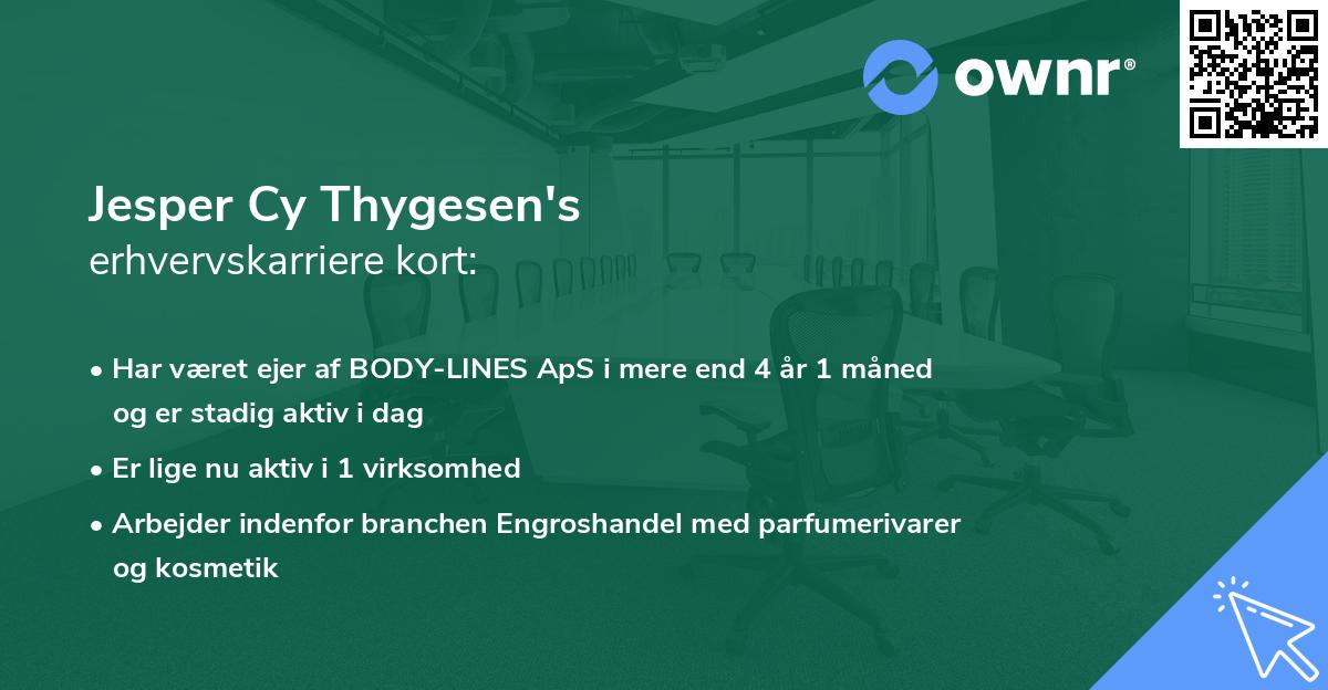 Jesper Cy Thygesen's erhvervskarriere kort