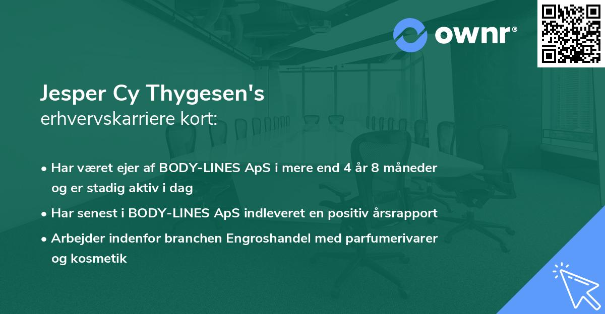 Jesper Cy Thygesen's erhvervskarriere kort
