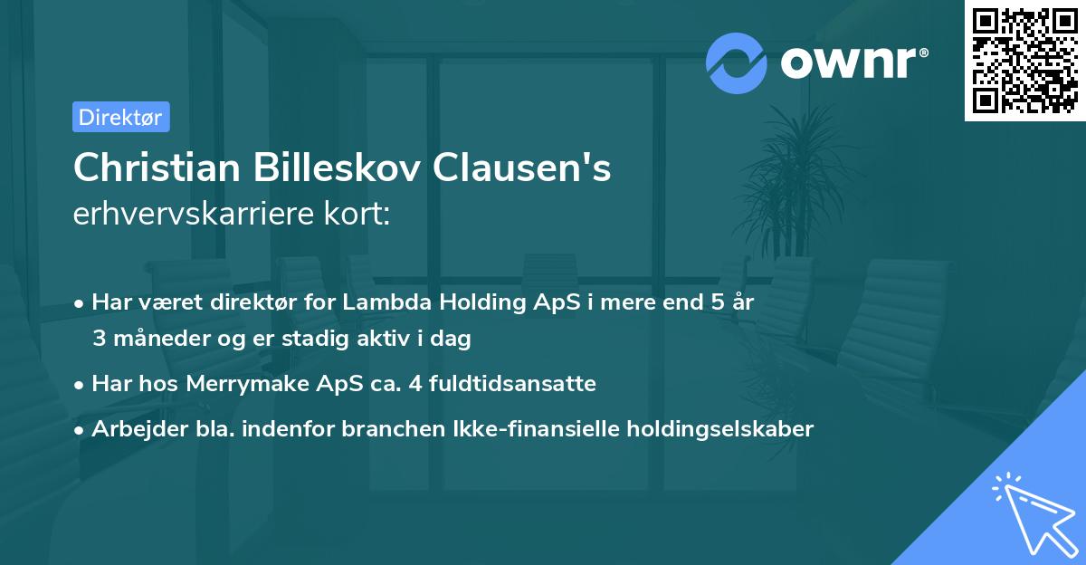Christian Billeskov Clausen's erhvervskarriere kort