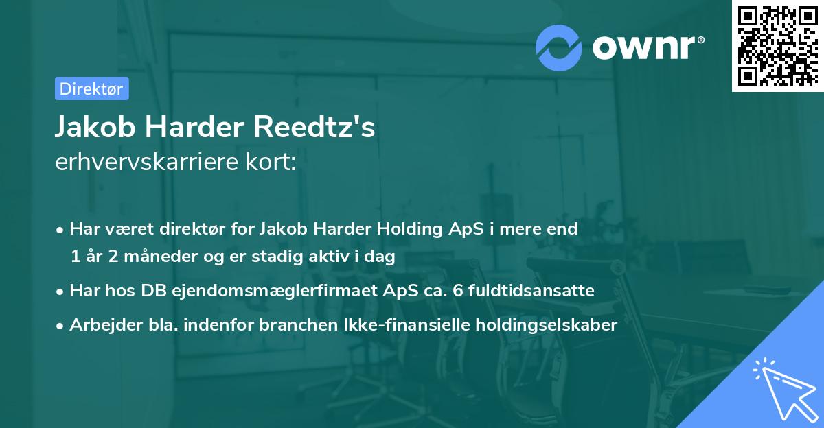 Jakob Harder Reedtz's erhvervskarriere kort