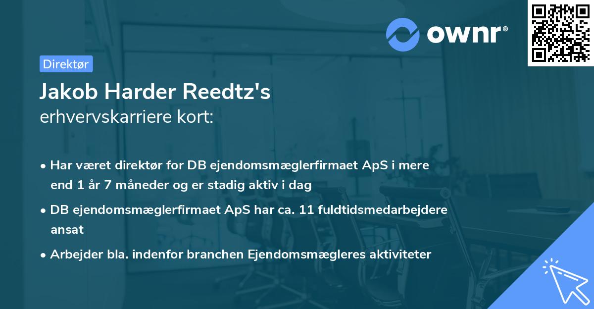 Jakob Harder Reedtz's erhvervskarriere kort