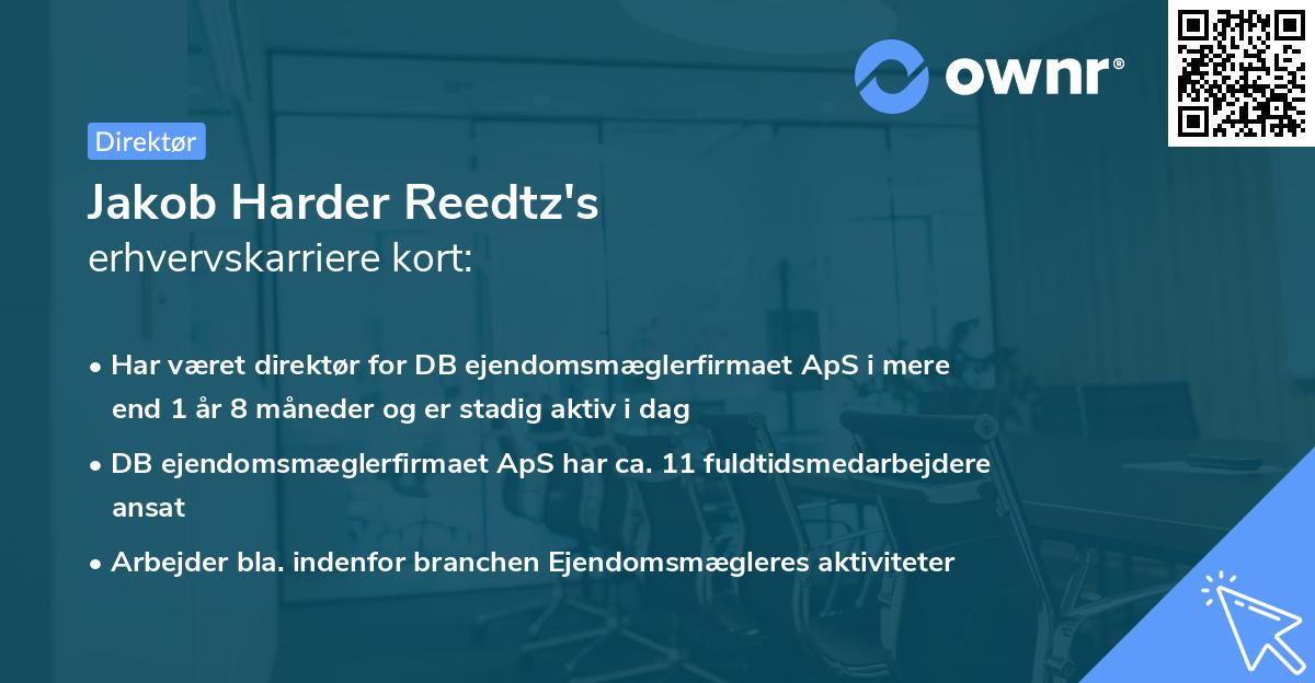 Jakob Harder Reedtz's erhvervskarriere kort