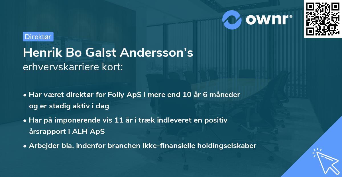 Henrik Bo Galst Andersson's erhvervskarriere kort