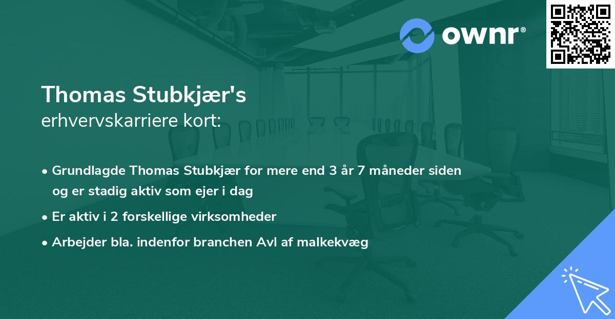 Thomas Stubkjær's erhvervskarriere kort