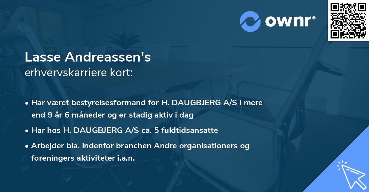 Lasse Andreassen's erhvervskarriere kort