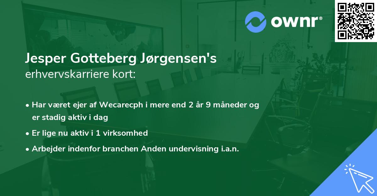 Jesper Gotteberg Jørgensen's erhvervskarriere kort