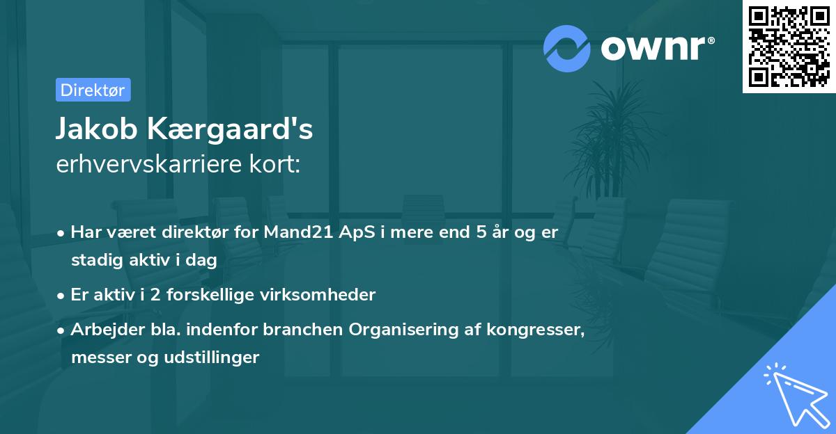 Jakob Kærgaard's erhvervskarriere kort