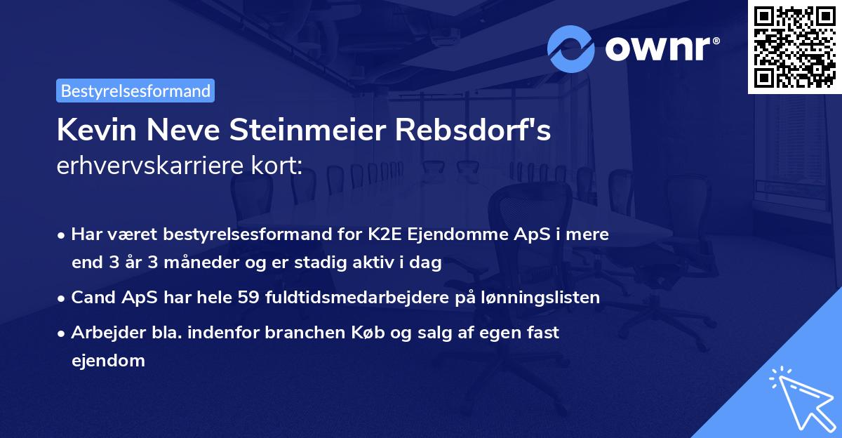 Kevin Neve Steinmeier Rebsdorf's erhvervskarriere kort