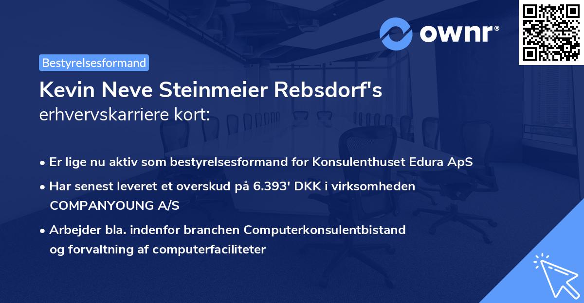 Kevin Neve Steinmeier Rebsdorf's erhvervskarriere kort
