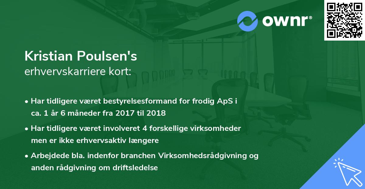 Kristian Poulsen's erhvervskarriere kort