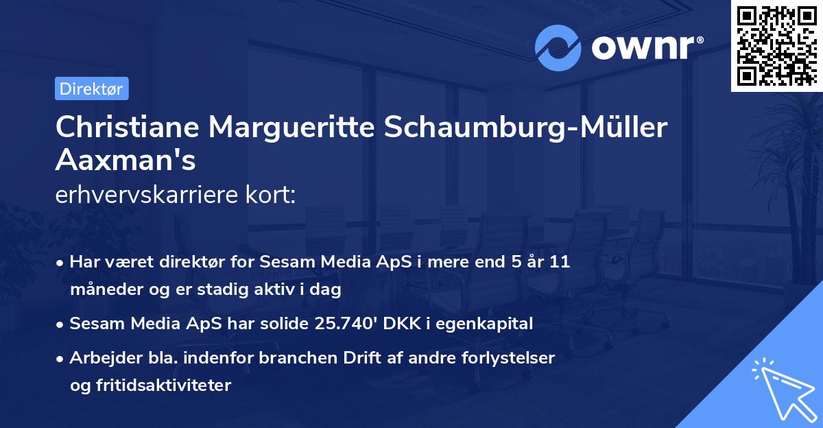 Christiane Margueritte Schaumburg-Müller Aaxman's erhvervskarriere kort