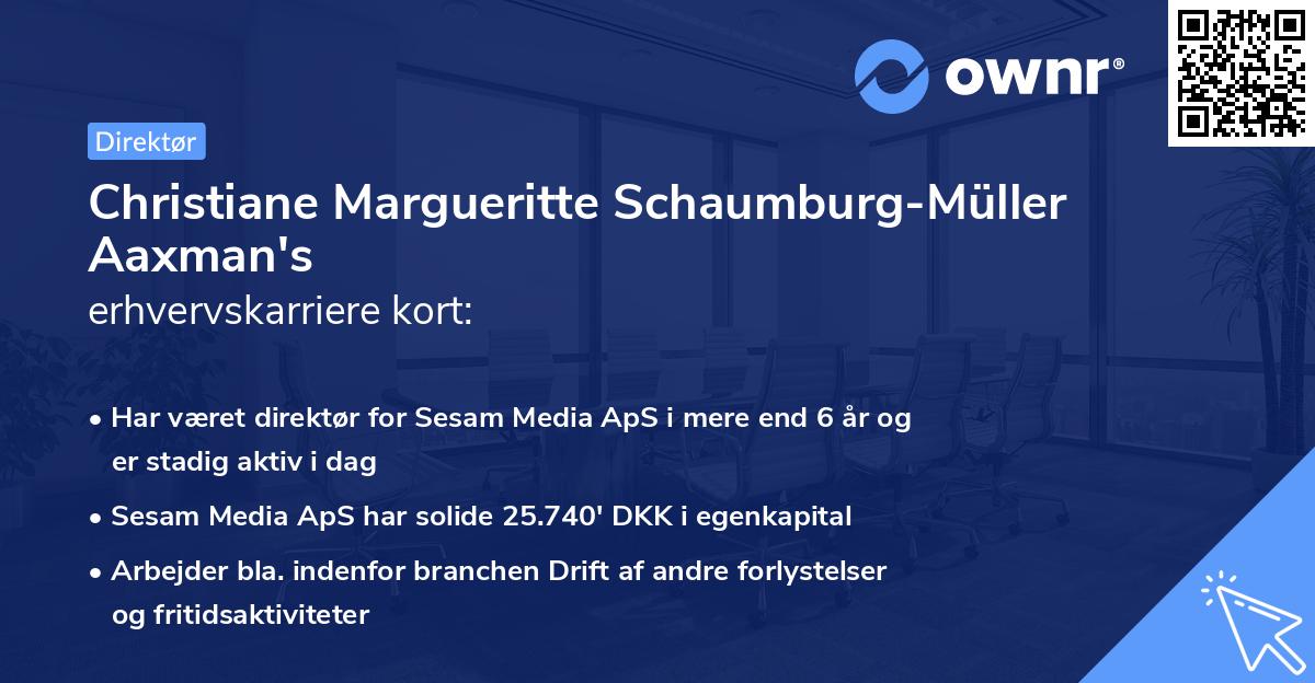 Christiane Margueritte Schaumburg-Müller Aaxman's erhvervskarriere kort