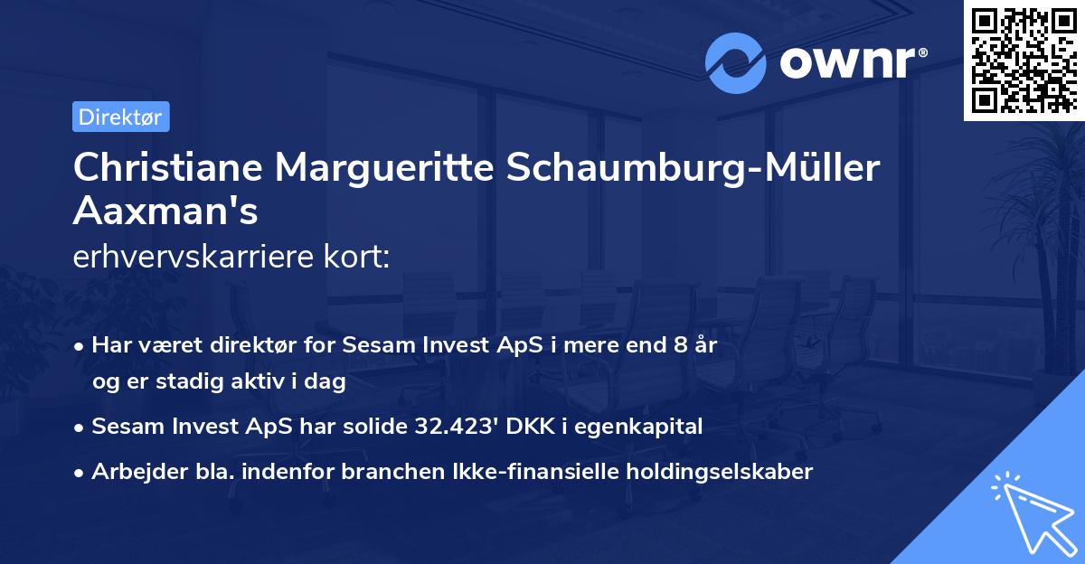 Christiane Margueritte Schaumburg-Müller Aaxman's erhvervskarriere kort