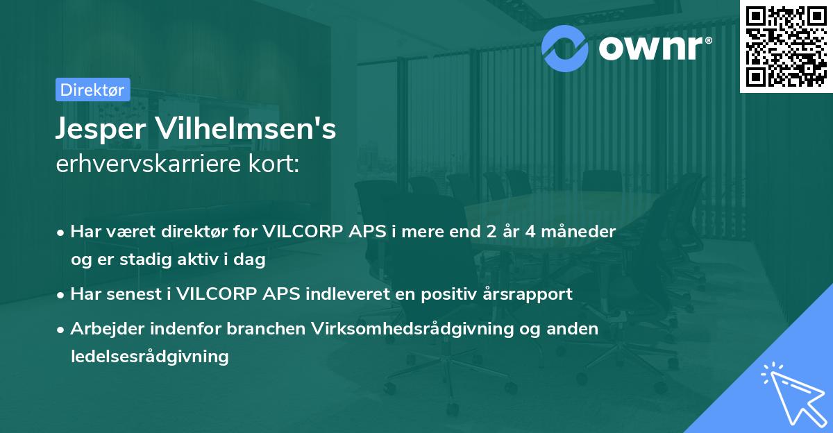 Jesper Vilhelmsen's erhvervskarriere kort