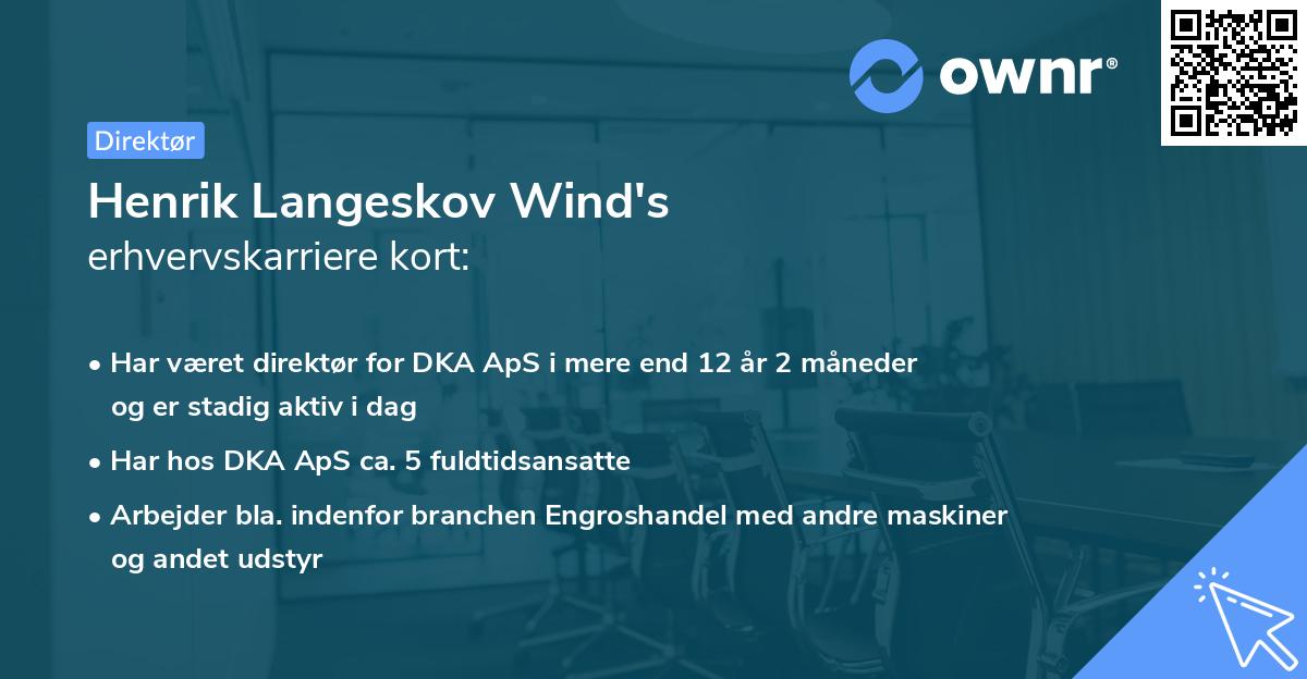 Henrik Langeskov Wind's erhvervskarriere kort
