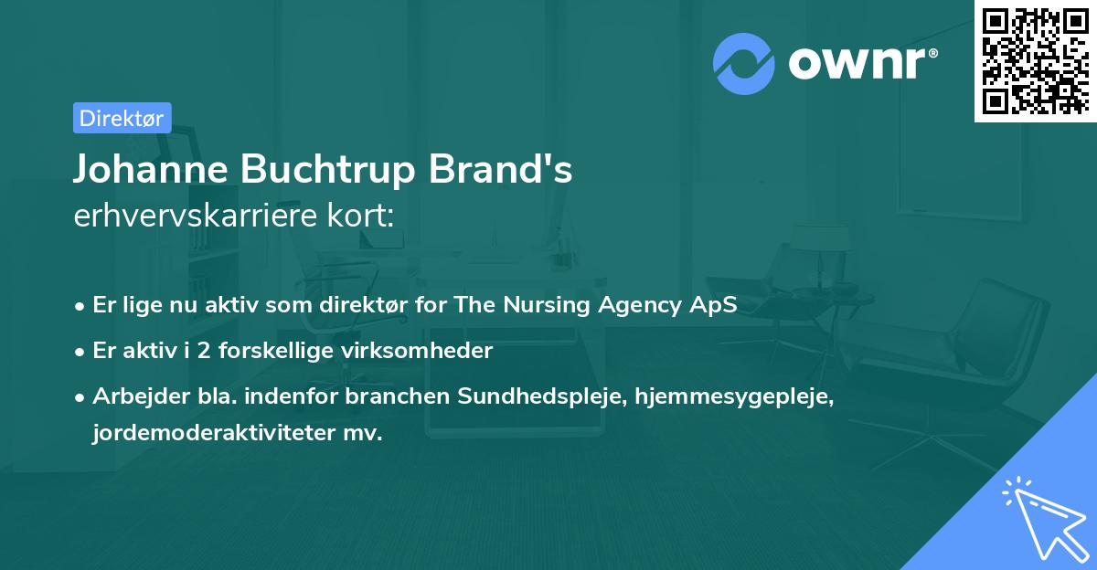 Johanne Buchtrup Brand's erhvervskarriere kort