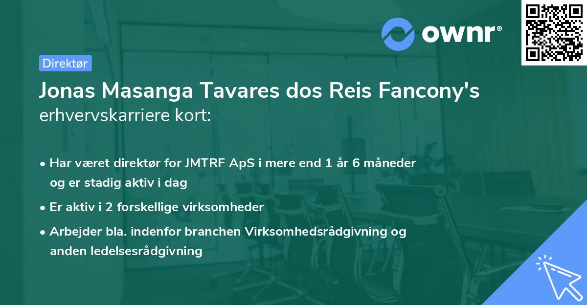 Jonas Masanga Tavares dos Reis Fancony's erhvervskarriere kort