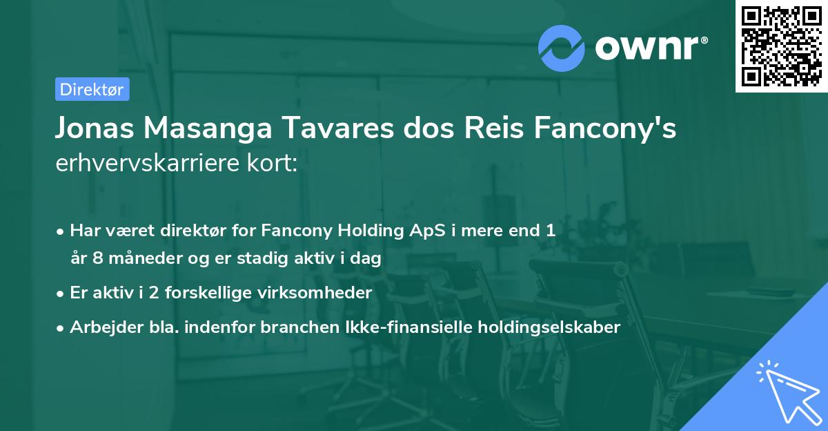Jonas Masanga Tavares dos Reis Fancony's erhvervskarriere kort