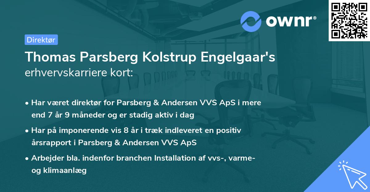 Thomas Parsberg Kolstrup Engelgaar's erhvervskarriere kort