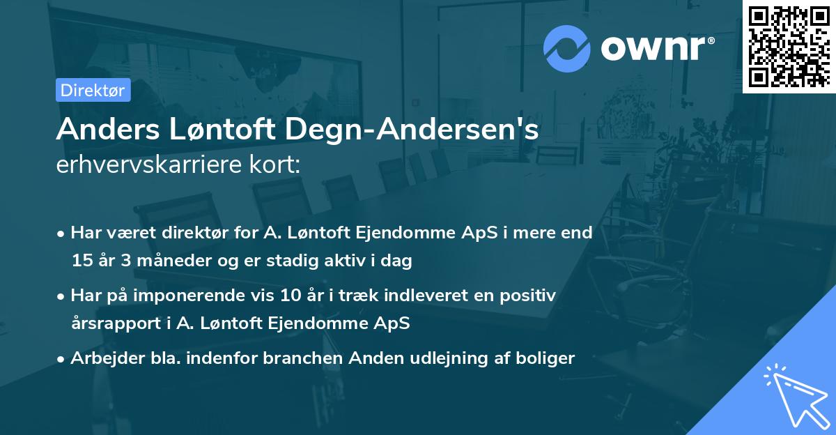 Anders Løntoft Degn-Andersen's erhvervskarriere kort