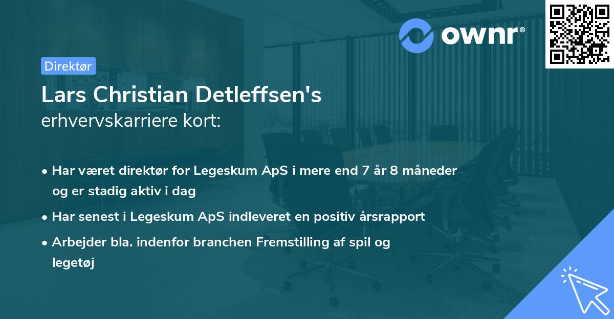 Lars Christian Detleffsen's erhvervskarriere kort