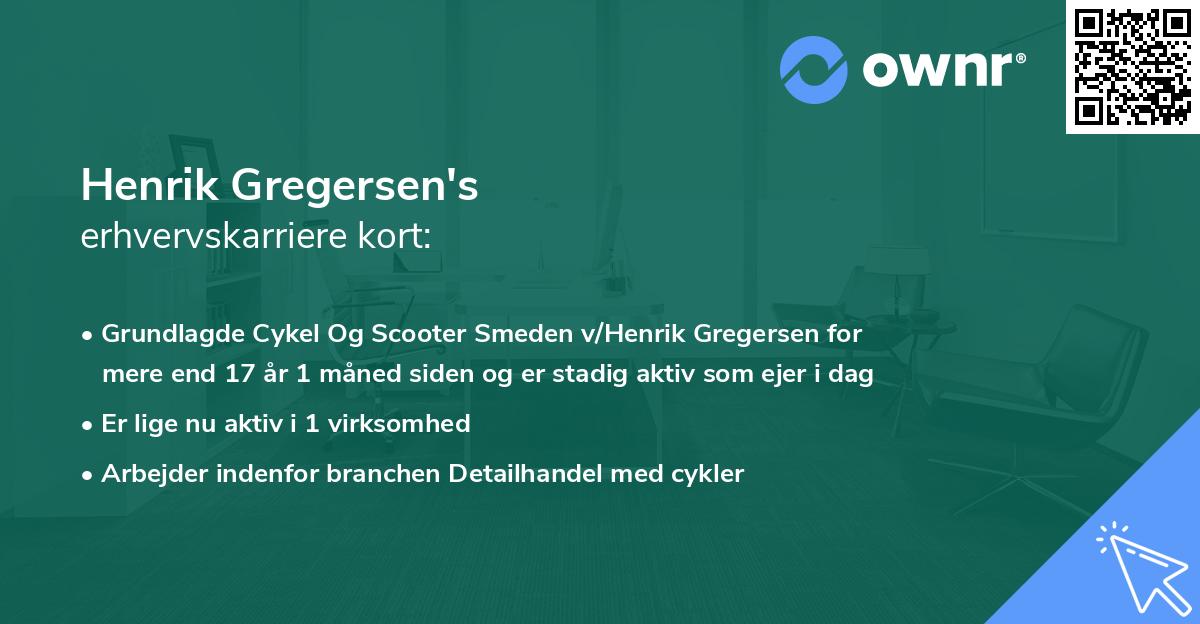 Henrik Gregersen's erhvervskarriere kort