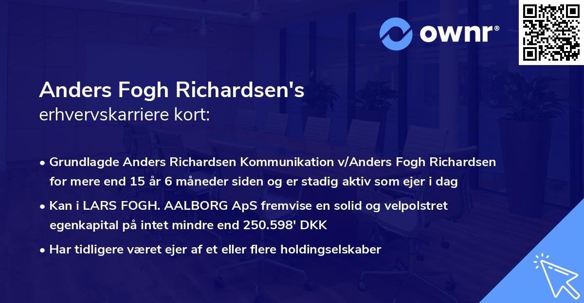 Anders Fogh Richardsen's erhvervskarriere kort