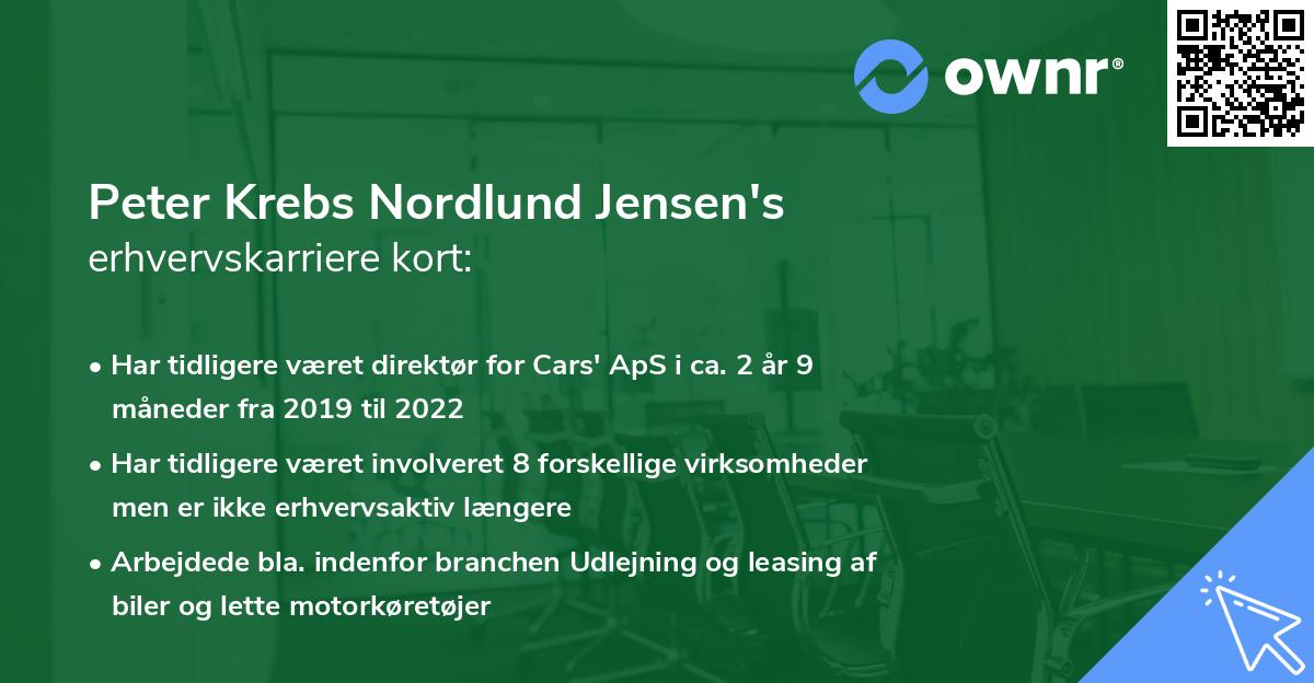 Peter Krebs Nordlund Jensen's erhvervskarriere kort