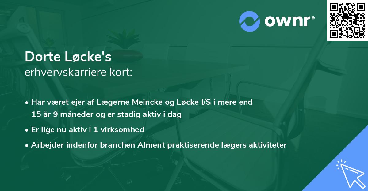 Dorte Løcke's erhvervskarriere kort