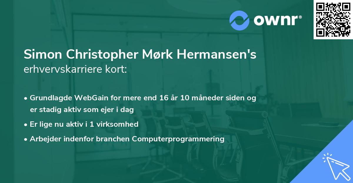 Simon Christopher Mørk Hermansen's erhvervskarriere kort