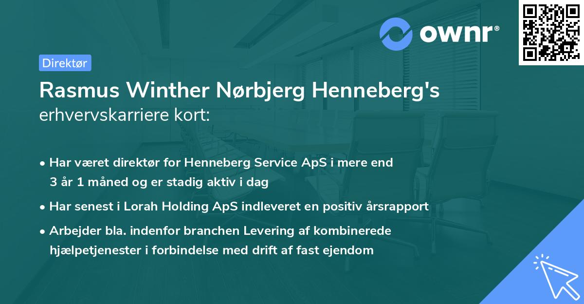 Rasmus Winther Nørbjerg Henneberg's erhvervskarriere kort
