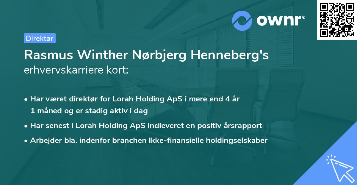 Rasmus Winther Nørbjerg Henneberg's erhvervskarriere kort