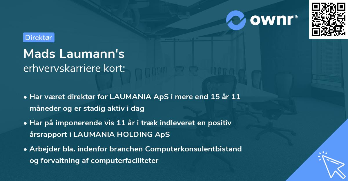 Mads Laumann's erhvervskarriere kort