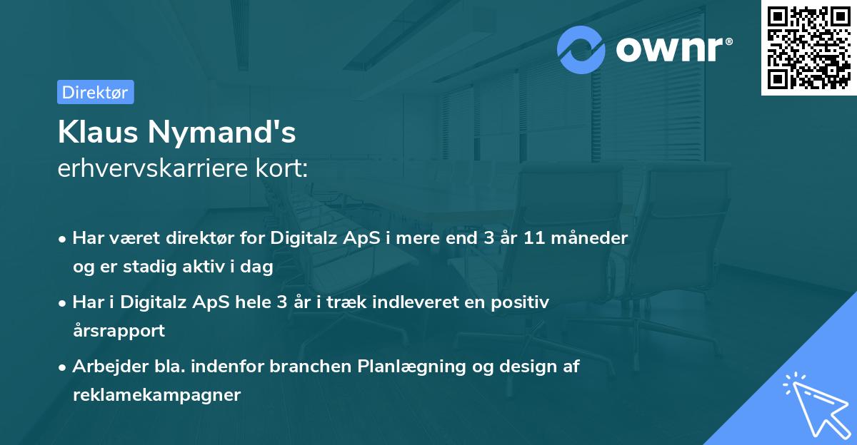 Klaus Nymand's erhvervskarriere kort