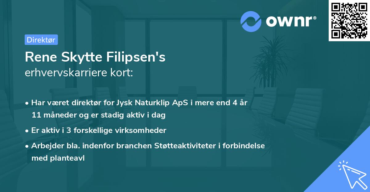 Rene Skytte Filipsen's erhvervskarriere kort