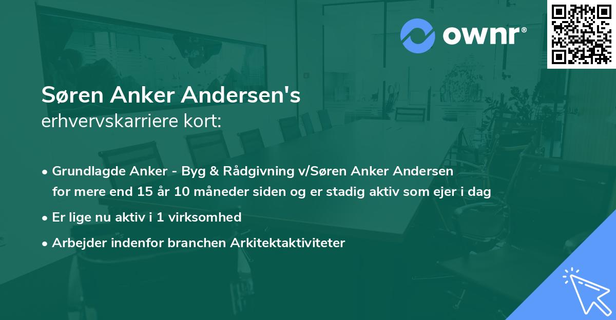 Søren Anker Andersen's erhvervskarriere kort