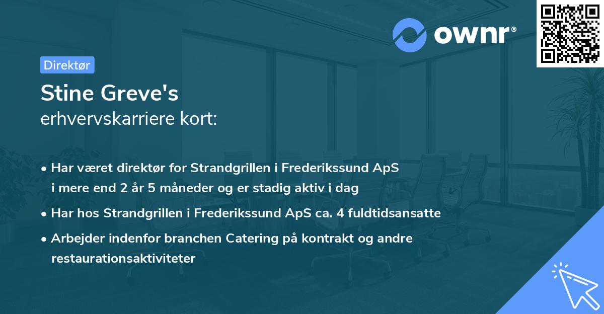 Stine Greve's erhvervskarriere kort