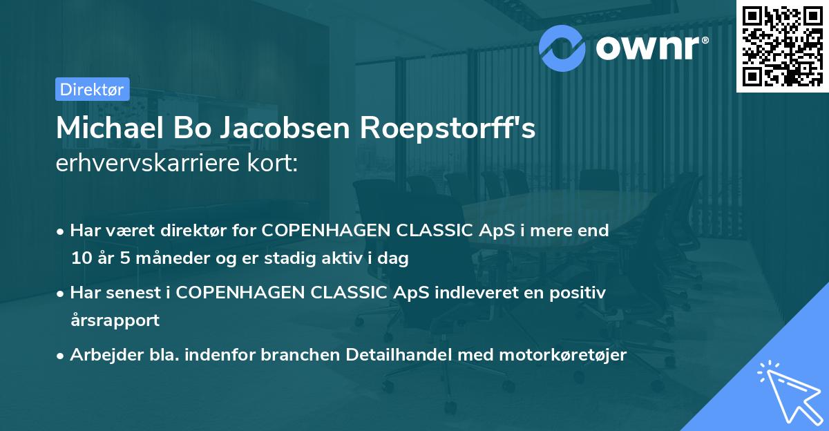 Michael Bo Jacobsen Roepstorff's erhvervskarriere kort
