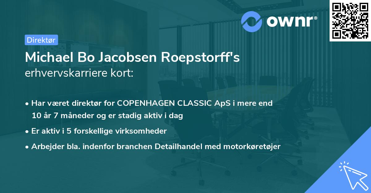 Michael Bo Jacobsen Roepstorff's erhvervskarriere kort