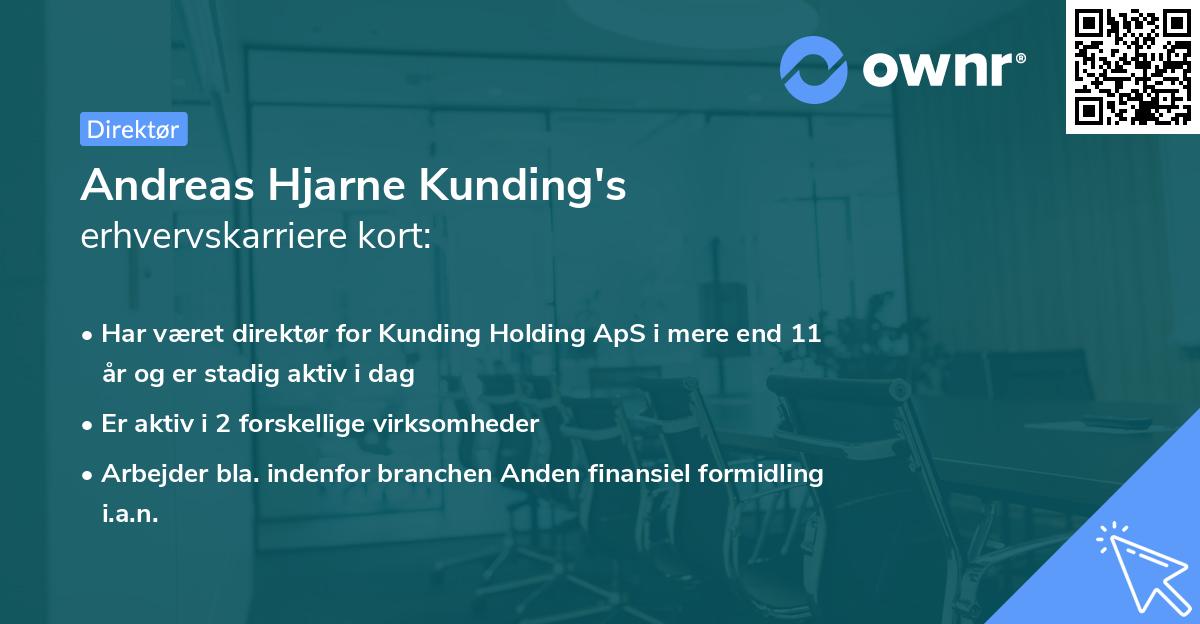 Andreas Hjarne Kunding's erhvervskarriere kort