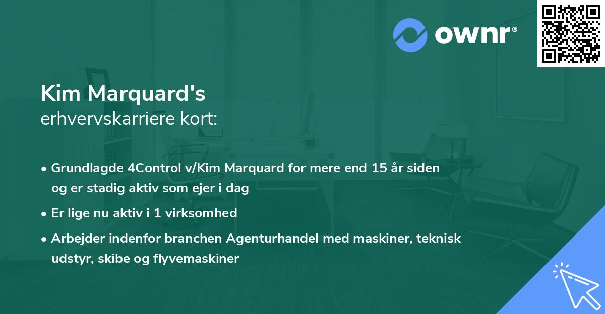 Kim Marquard's erhvervskarriere kort