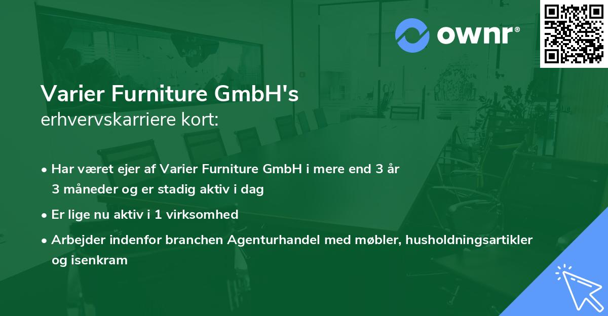 Varier Furniture GmbH's erhvervskarriere kort