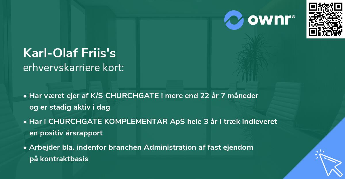 Karl-Olaf Friis's erhvervskarriere kort