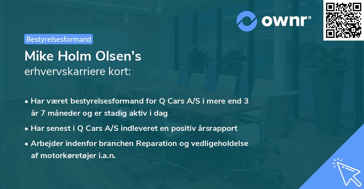 Mike Holm Olsen's erhvervskarriere kort