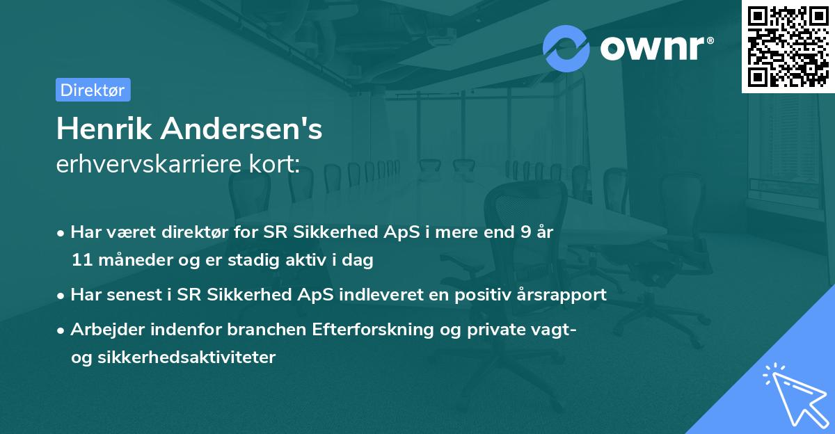 Henrik Andersen's erhvervskarriere kort