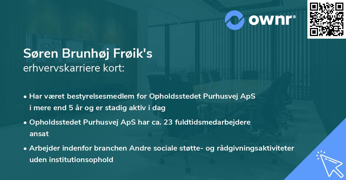 Søren Brunhøj Frøik's erhvervskarriere kort