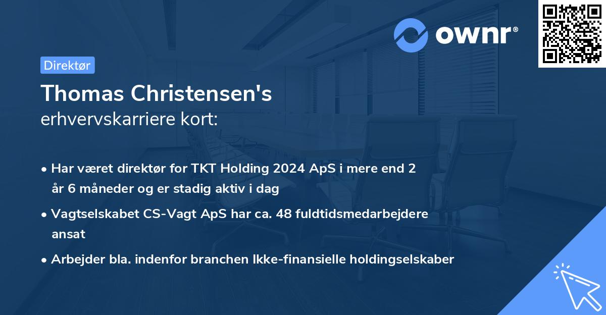 Thomas Christensen's erhvervskarriere kort