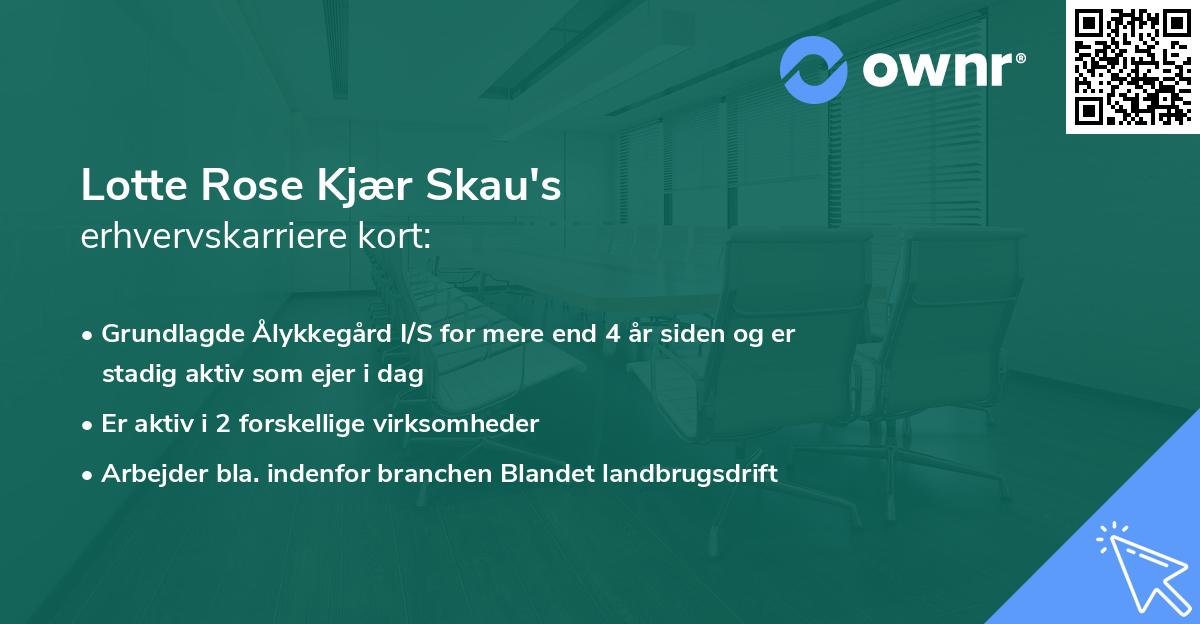 Lotte Rose Kjær Skau's erhvervskarriere kort