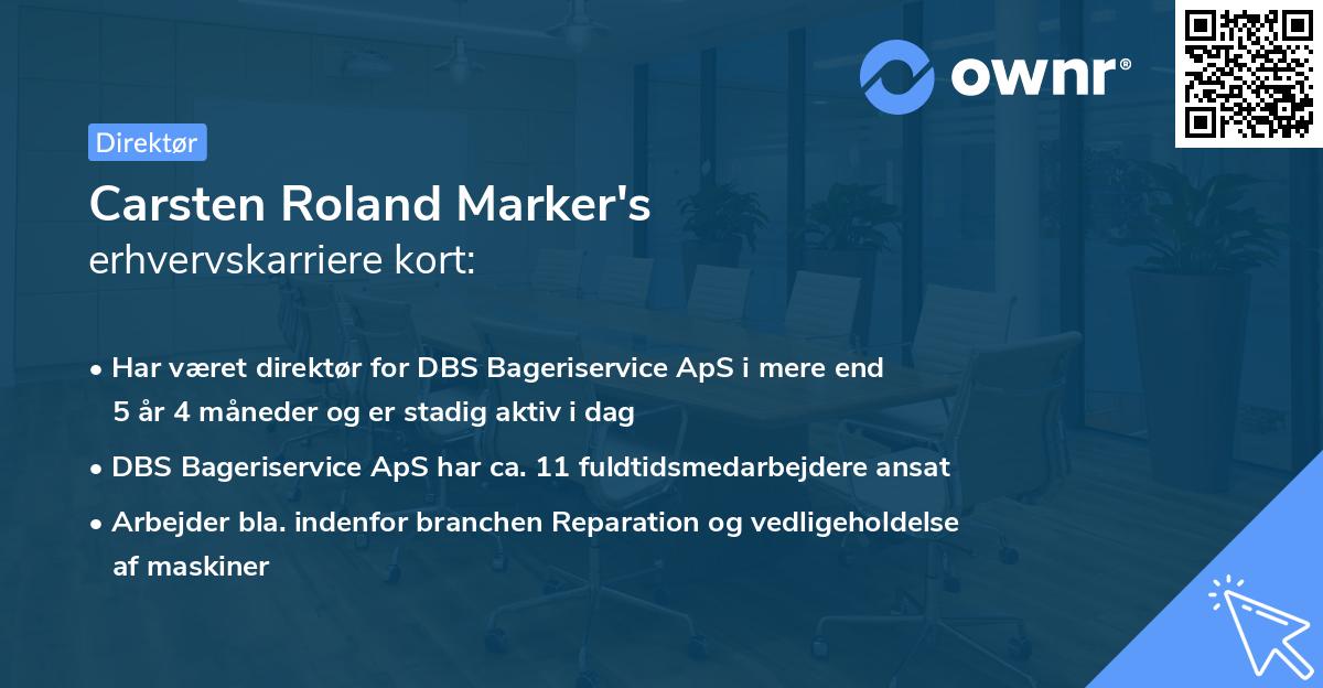 Carsten Roland Marker's erhvervskarriere kort