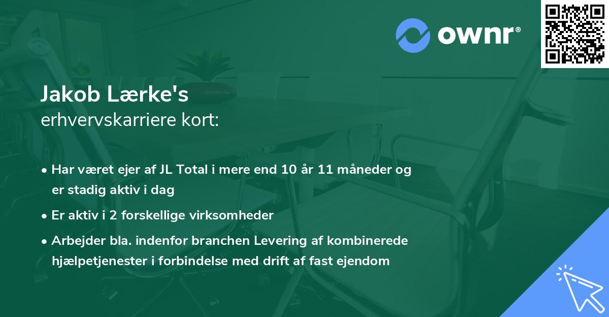 Jakob Lærke's erhvervskarriere kort
